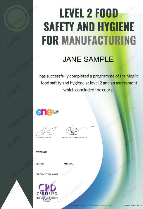 Level 2 Food Hygiene Certificate For Catering