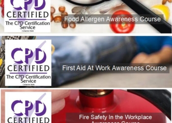 Food Allergen Awareness – First Aid At Work Awareness – Fire Safety In the Workplace Awareness Course Bundle